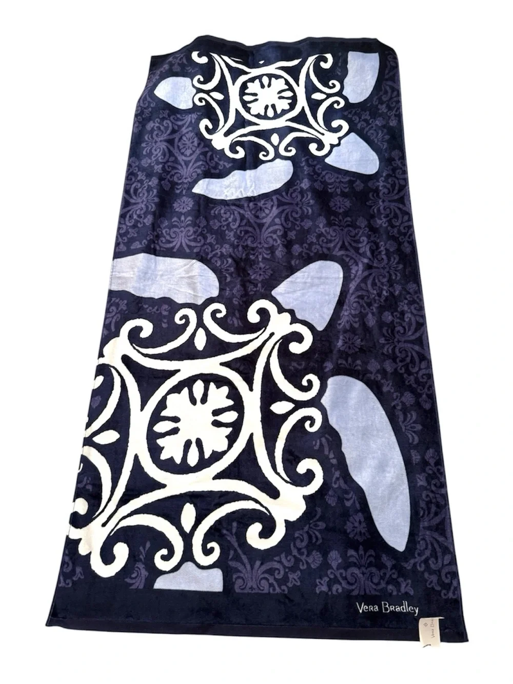 NWT Vera Bradley Steel Blue Medallion Beach Towel Retired Pattern LAST ONE!